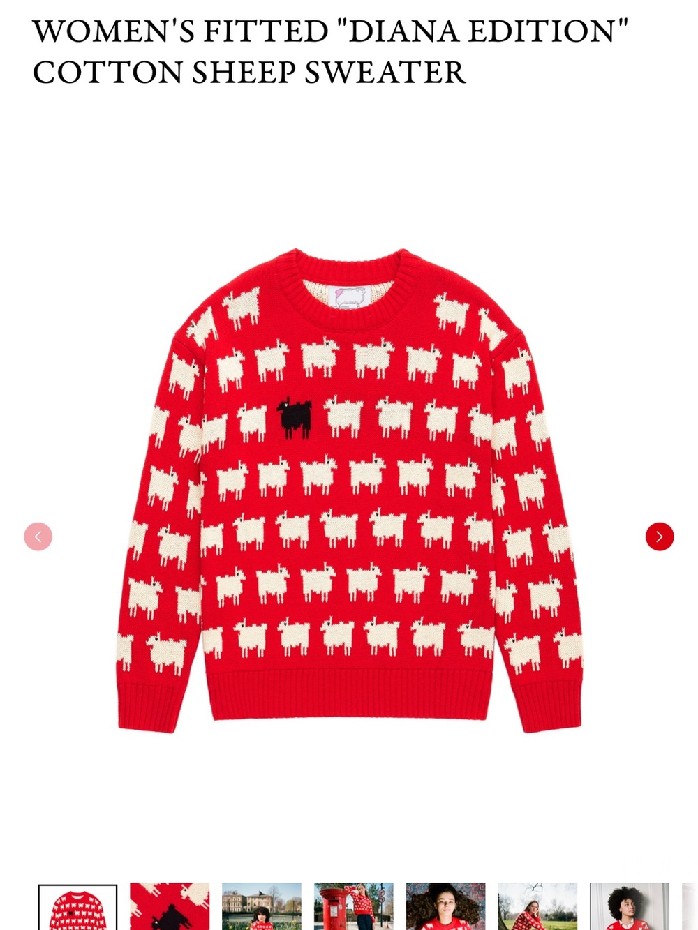 Warm & Wonderful Fitted "Diana Edition" Cotton Sheep Sweater Women’s Size XL - Picture 4 of 8
